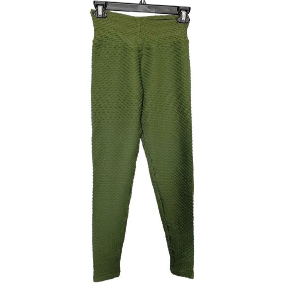 Booty by Brabants Womens Leggings One Size Croco  Skin Green Activewear Ankle - Picture 1 of 12